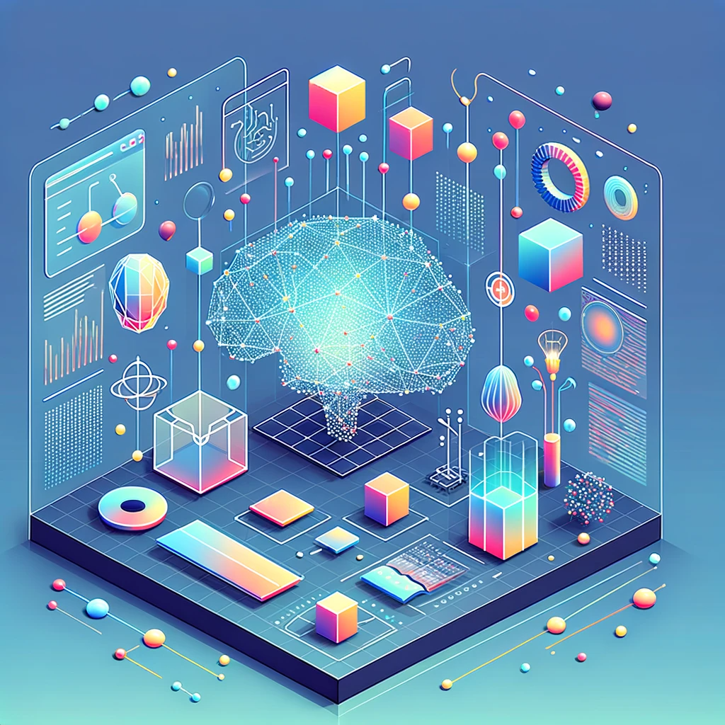 A representation of synthetic data points plotted in a virtual space